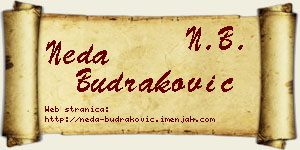 Neda Budraković vizit kartica